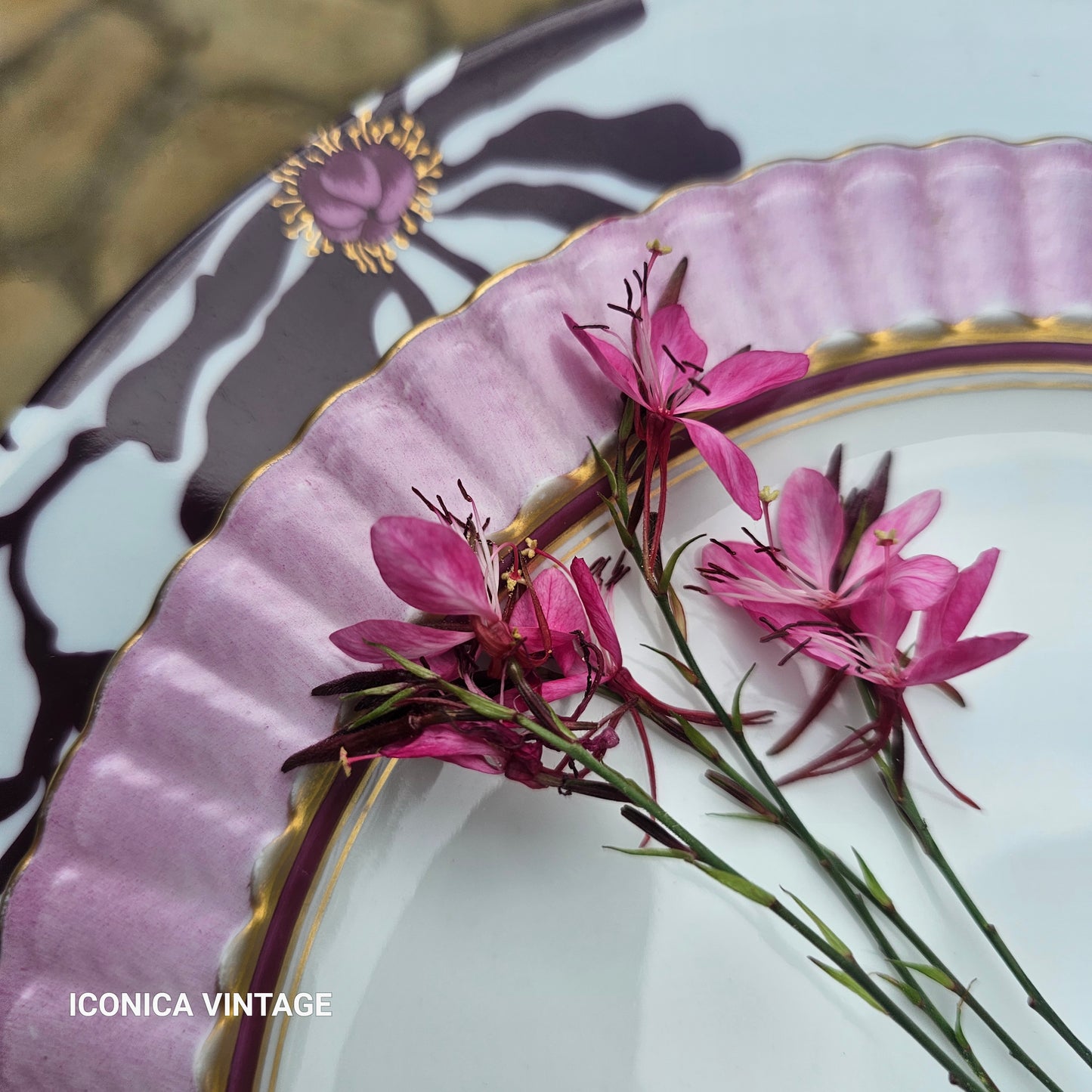 Vajilla Bernardaud ala rosa para 12