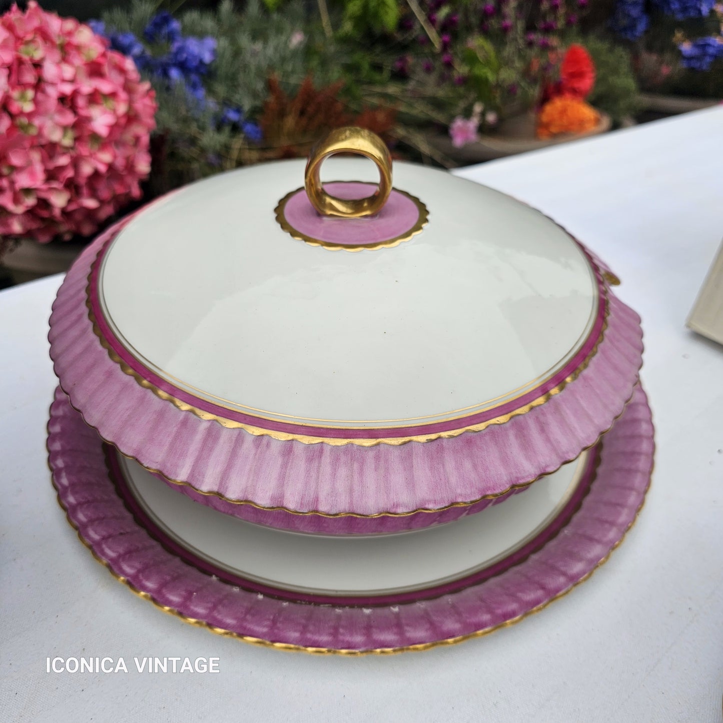 Vajilla Bernardaud ala rosa para 12