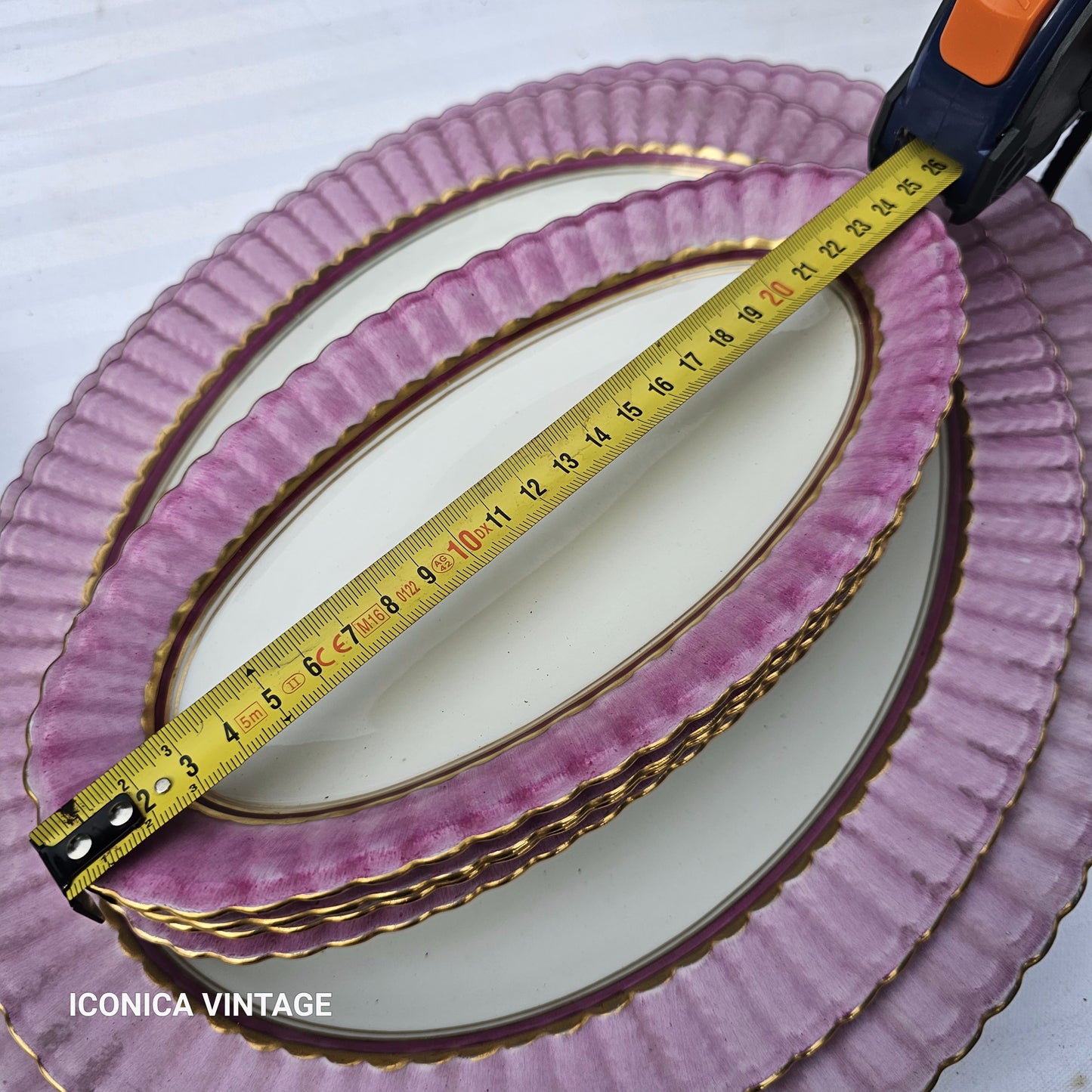 Vajilla Bernardaud ala rosa para 12