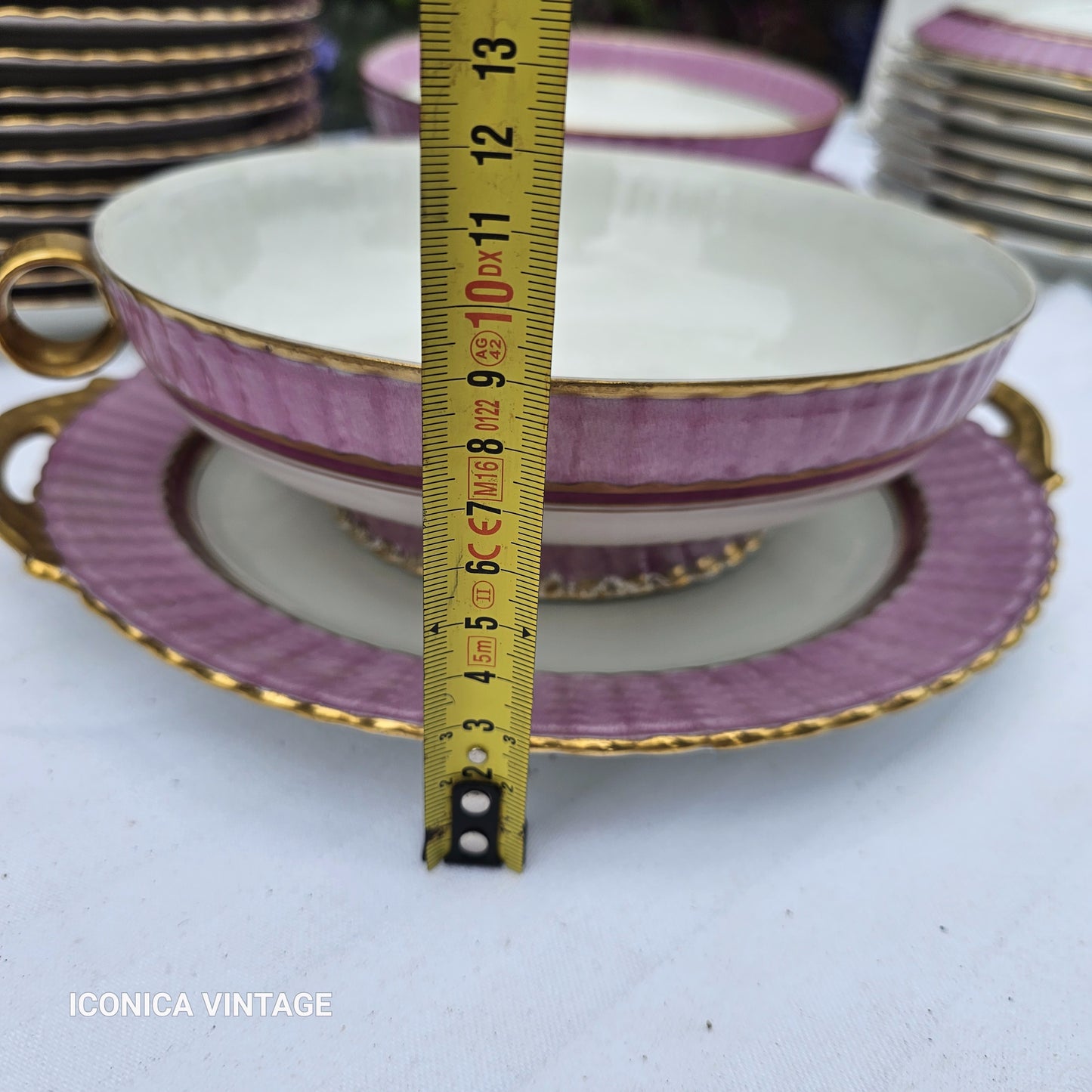 Vajilla Bernardaud ala rosa para 12