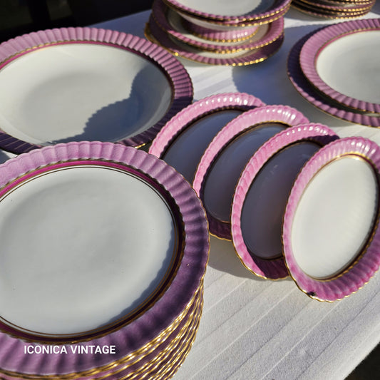 Vajilla Bernardaud ala rosa para 12