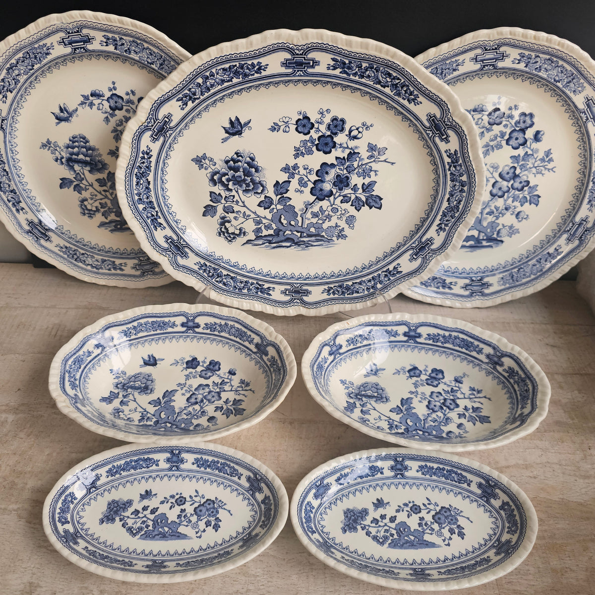 Gran vajilla Mason's Manchu azul
