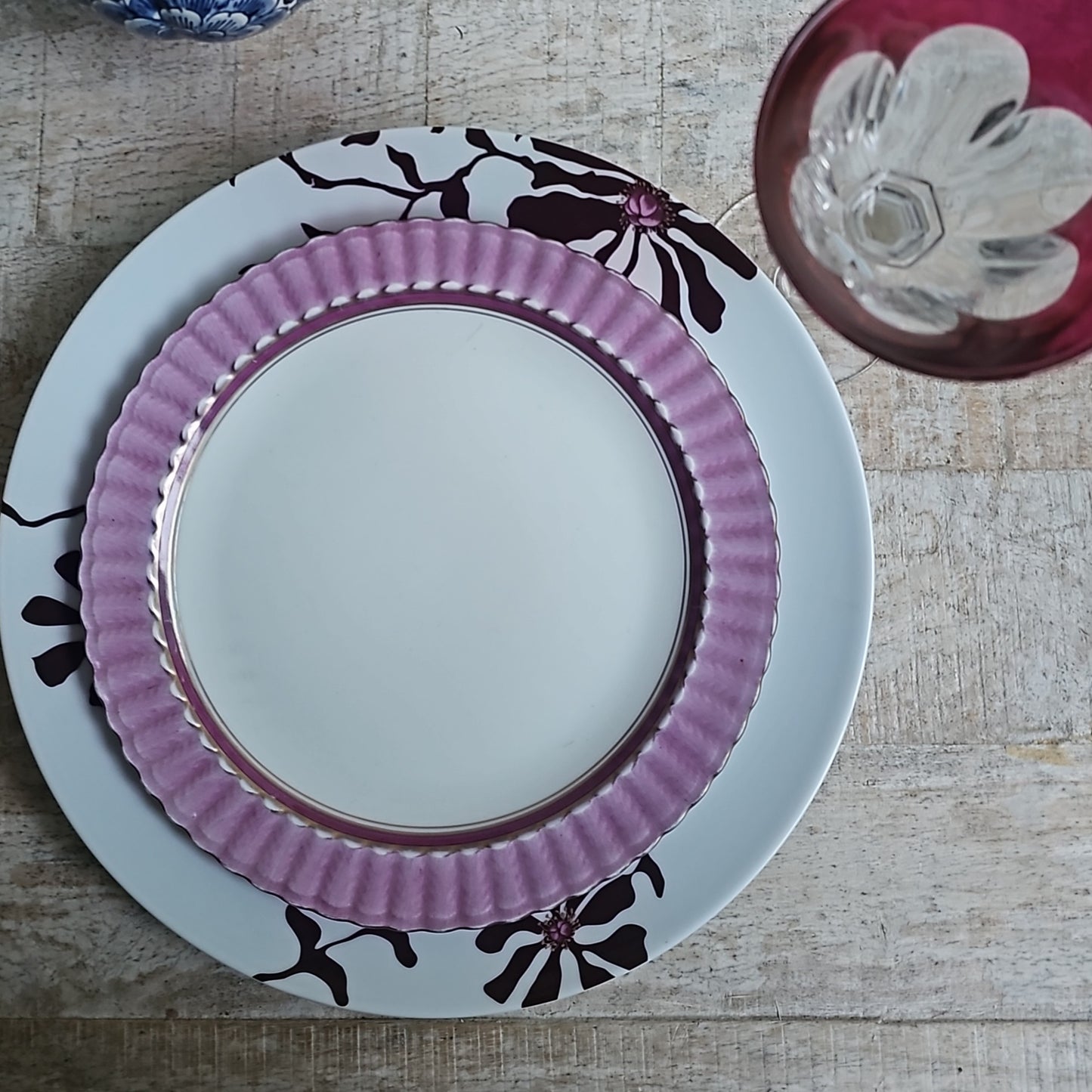 Vajilla Bernardaud ala rosa para 12