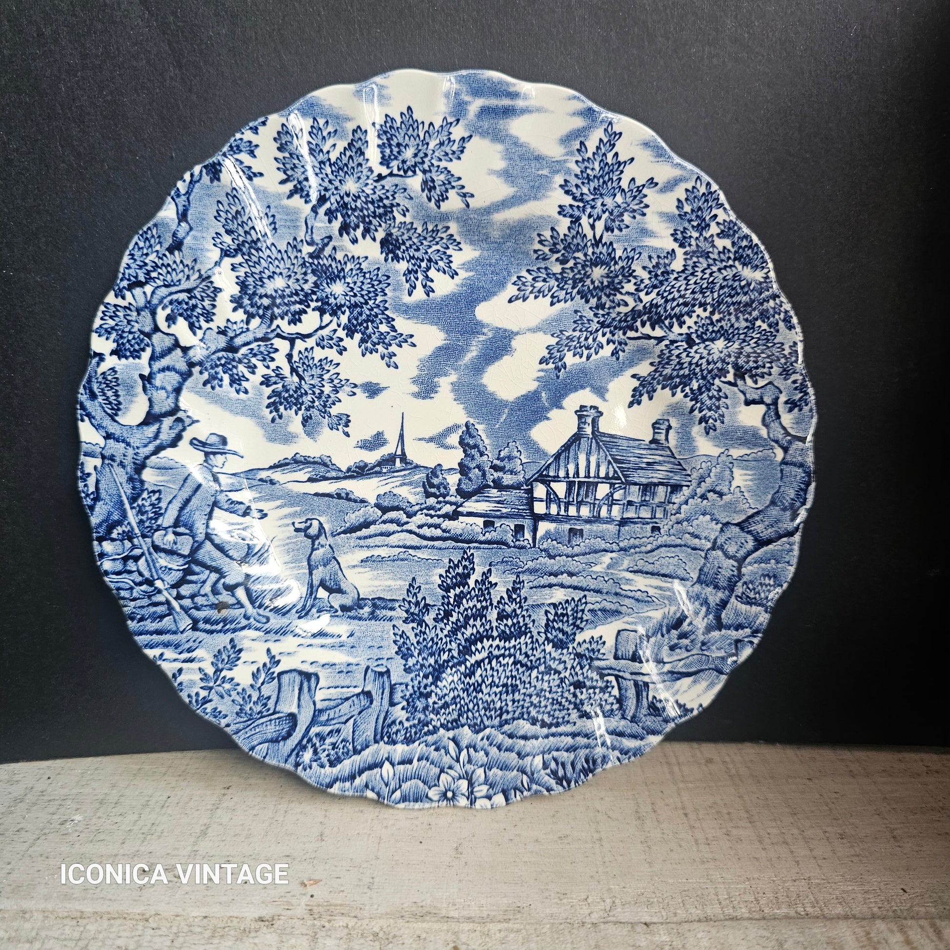 platos de postre Myott the hunter azul