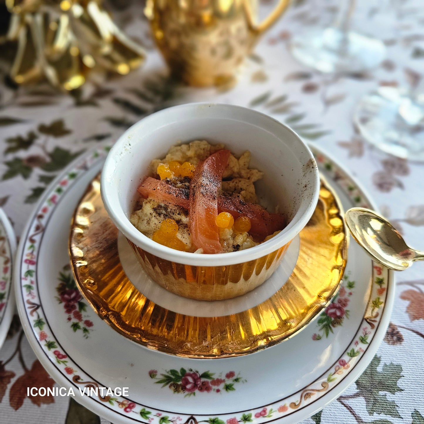 Juego de ramequines dorados