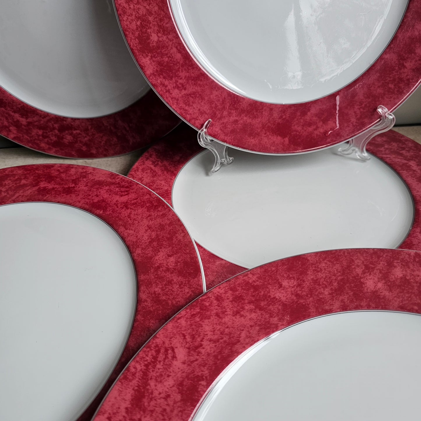 Set de 6 bajoplatos rosa marmoleado