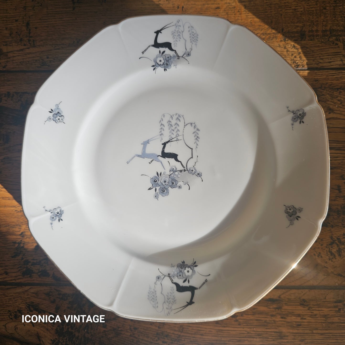 Vajilla de porcelana de Bohemia para 10 comensales Ciervos