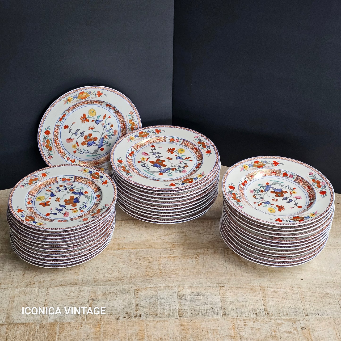 Vajilla de porcelana de Limoges, Bernardaud Pondichery para 12