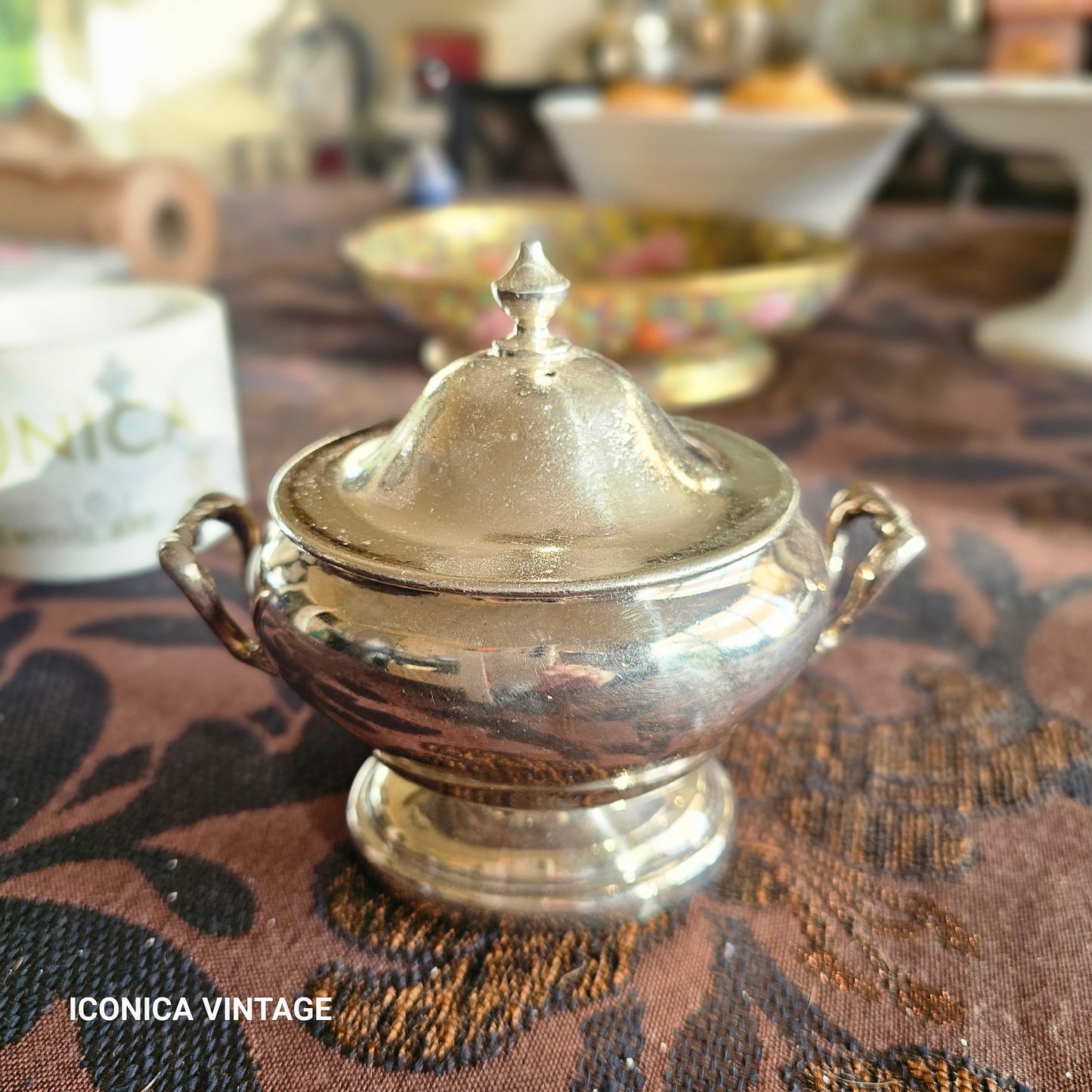 Gran Set de 12 juegos de mini soperas en metal argenté