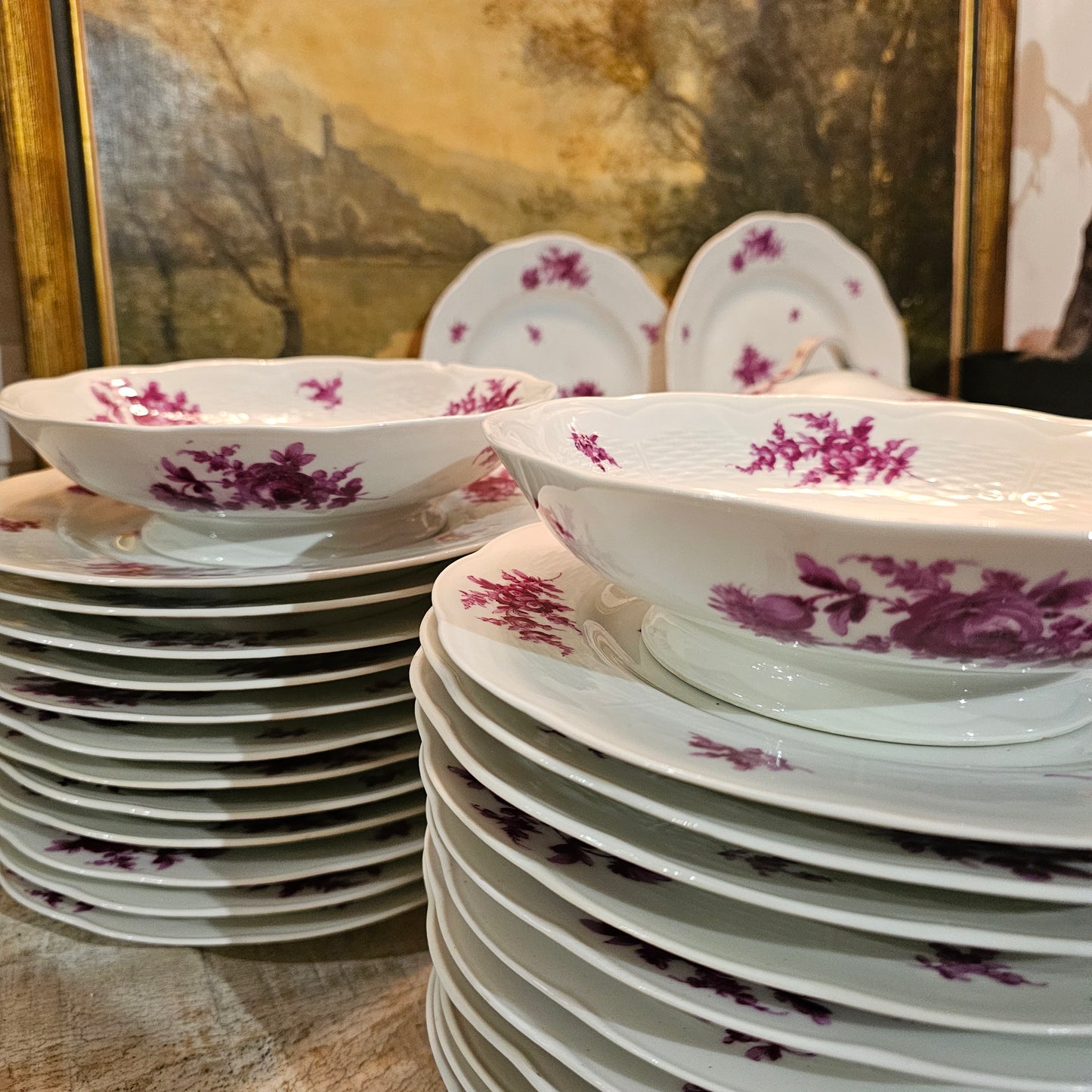Vajilla Haviland fucsia para 12