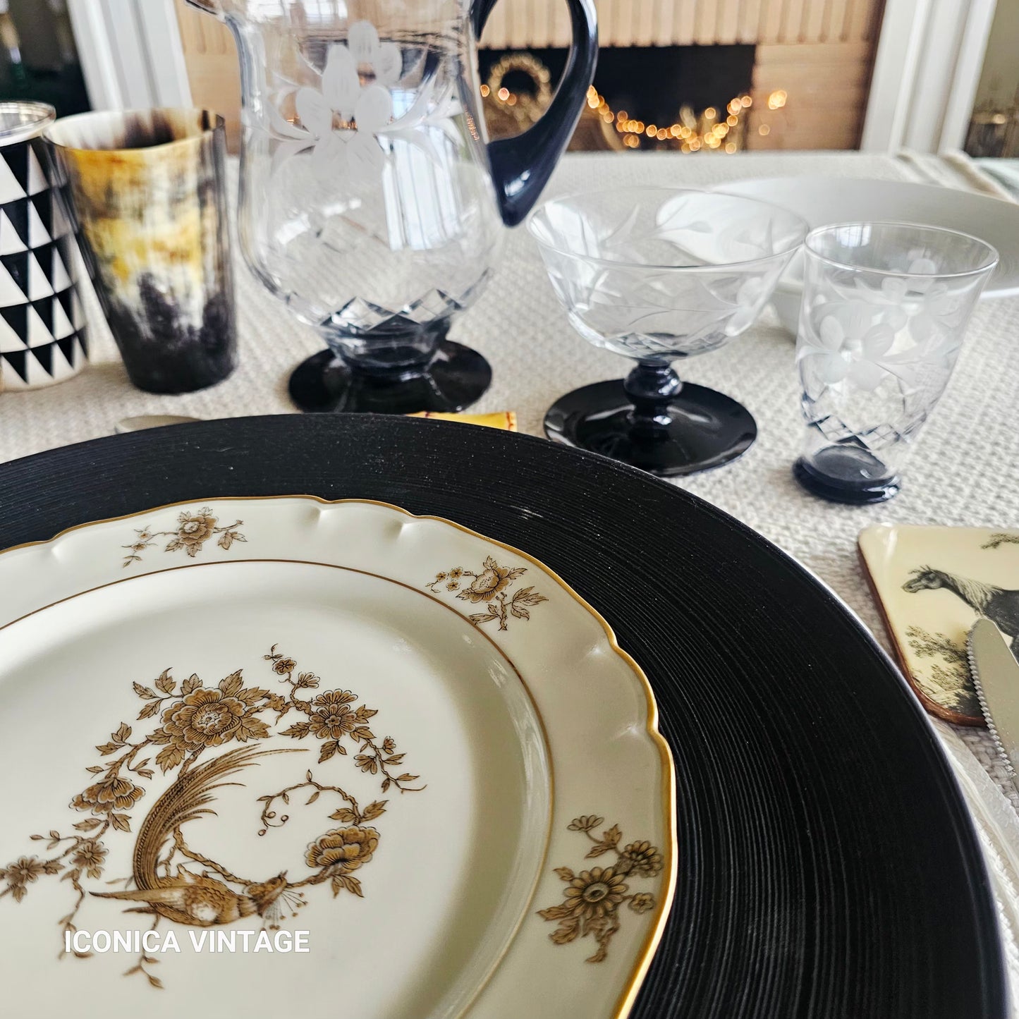 Juego de postre de porcelana de Limoges