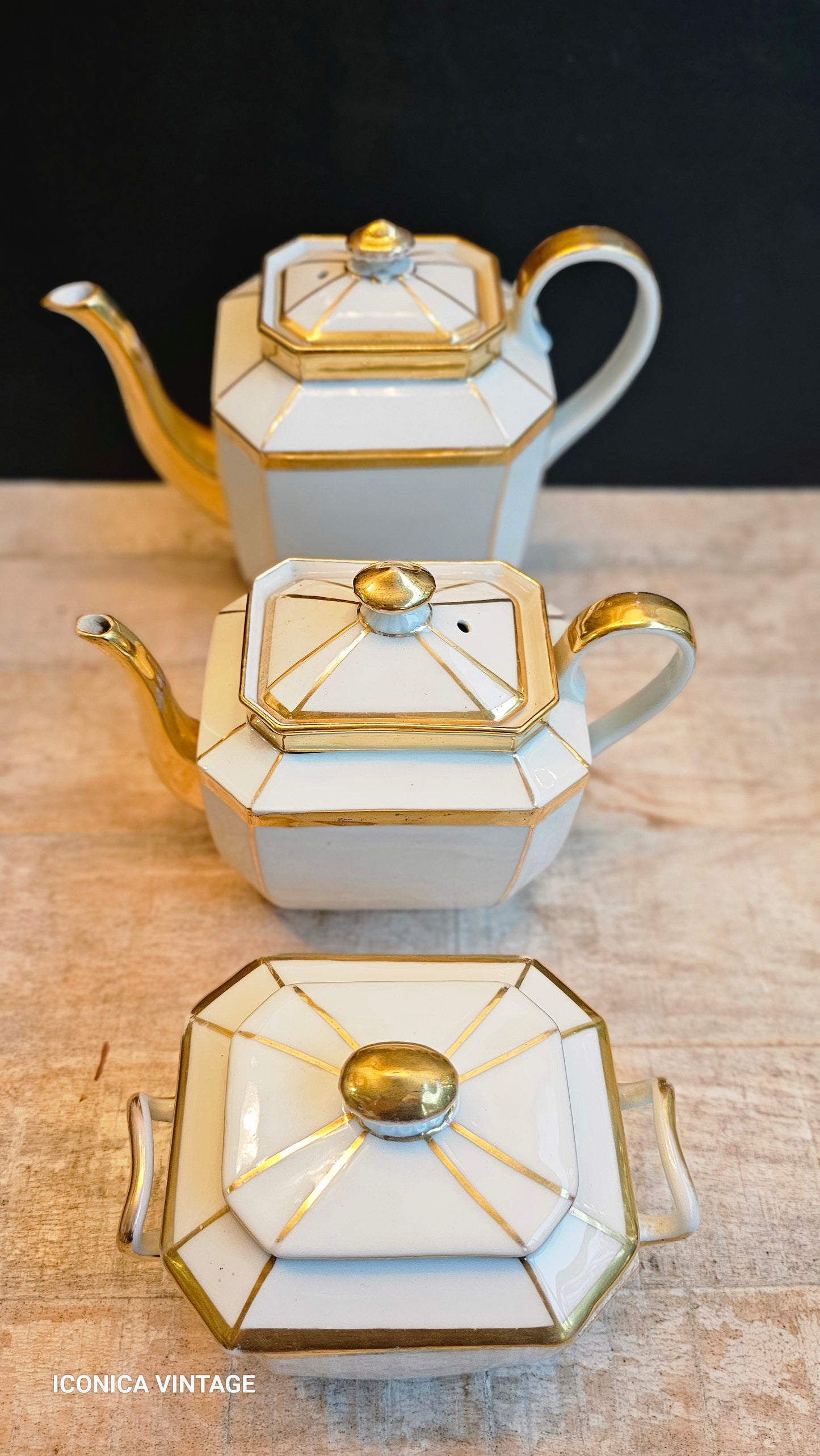 Juego de té y café de porcelana de Paris