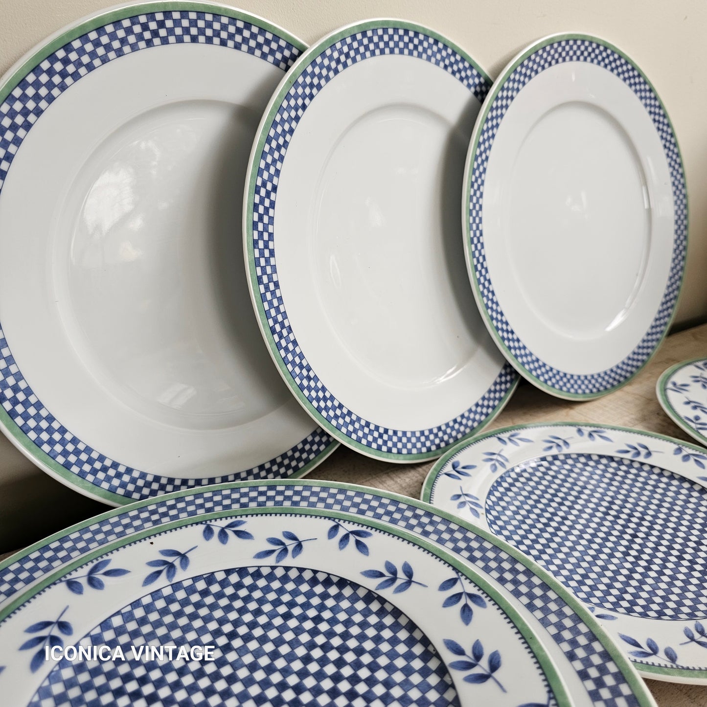 Juego de platos mini vichy azul Villeroy Boch Gallo Design para 6