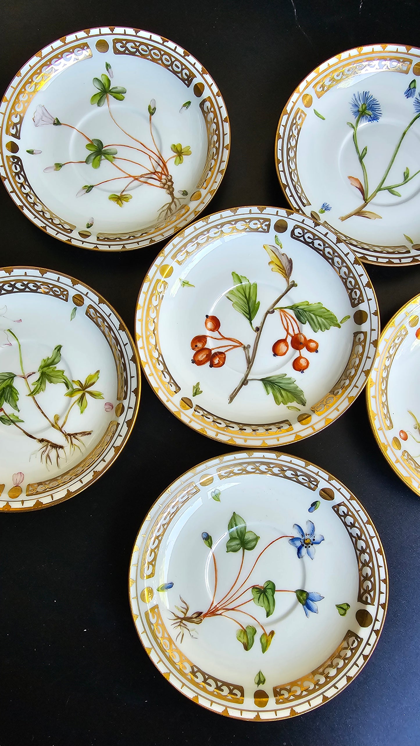 Las tacitas de café de flores de Royal Copenhagen