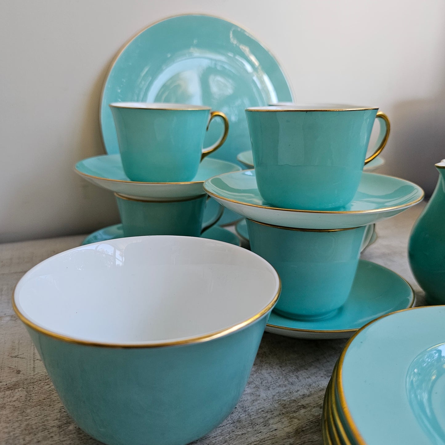 Juego de café turquesa