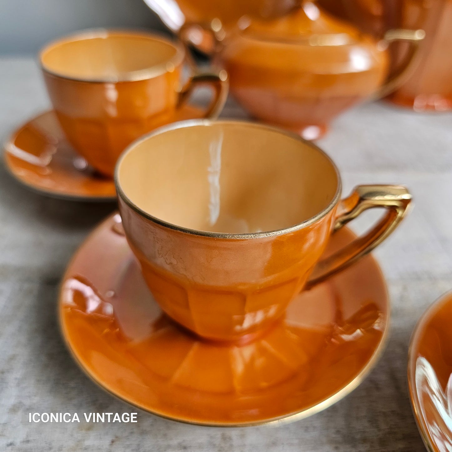 Juego de café completo de porcelana con bandeja