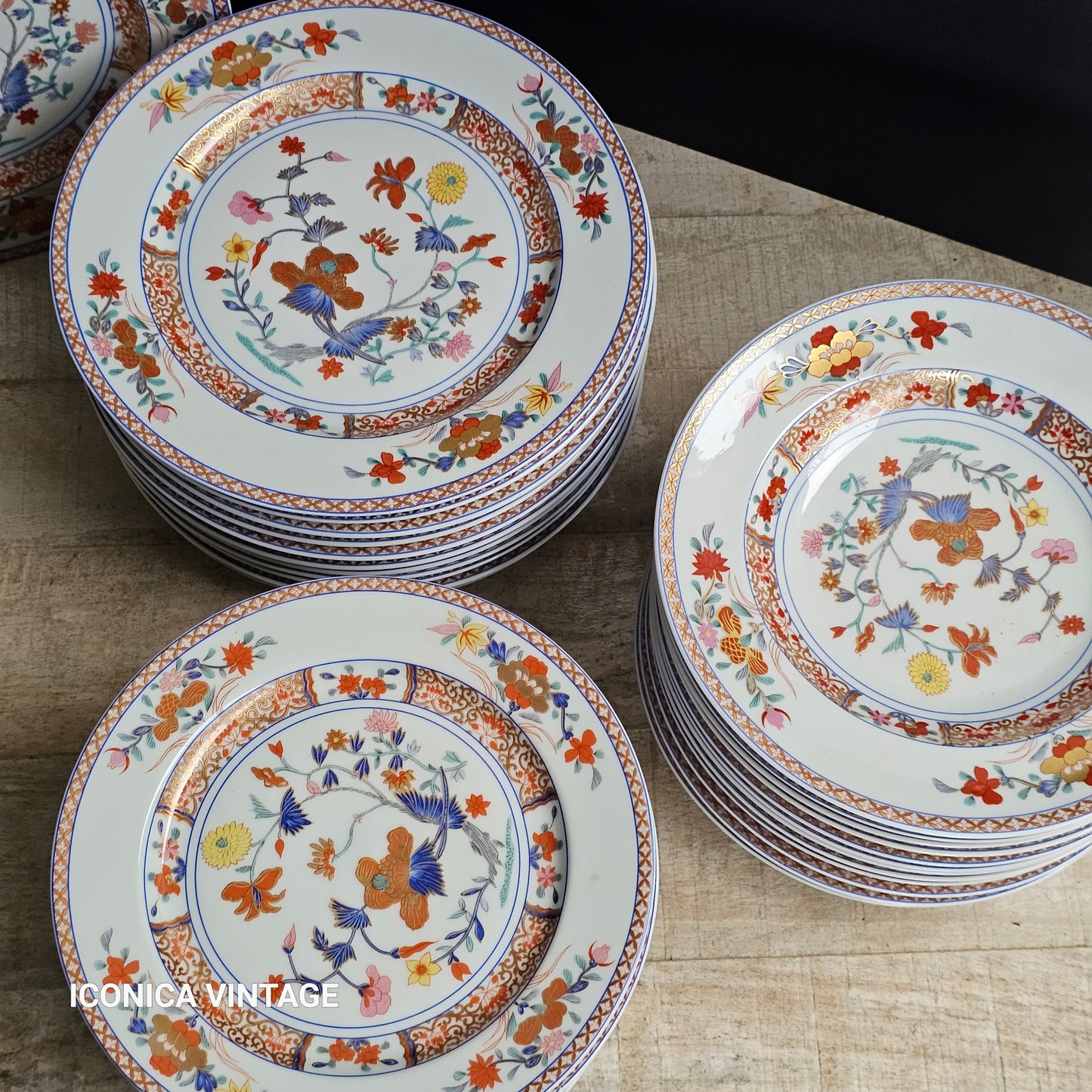 Vajilla de porcelana de Limoges, Bernardaud Pondichery para 12