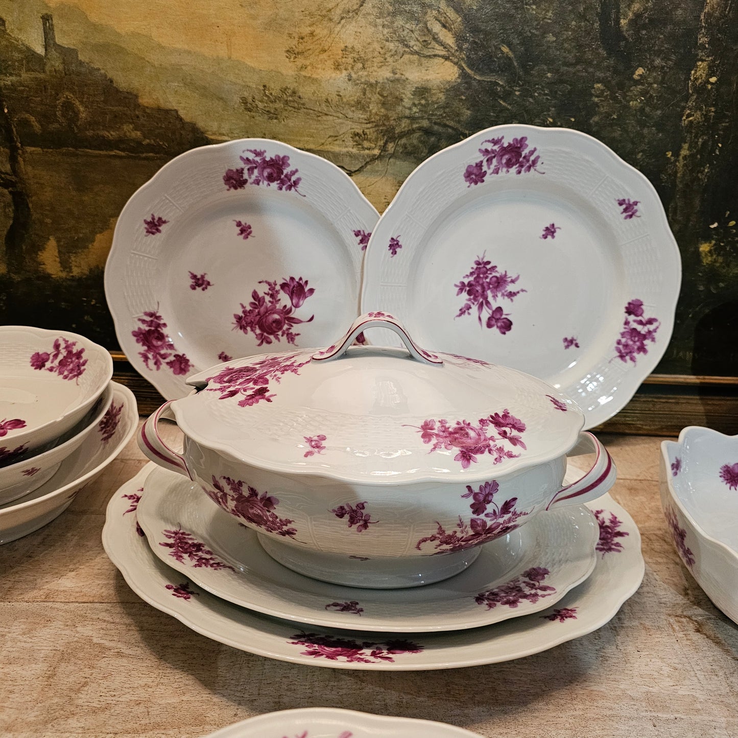 Vajilla Haviland fucsia para 12