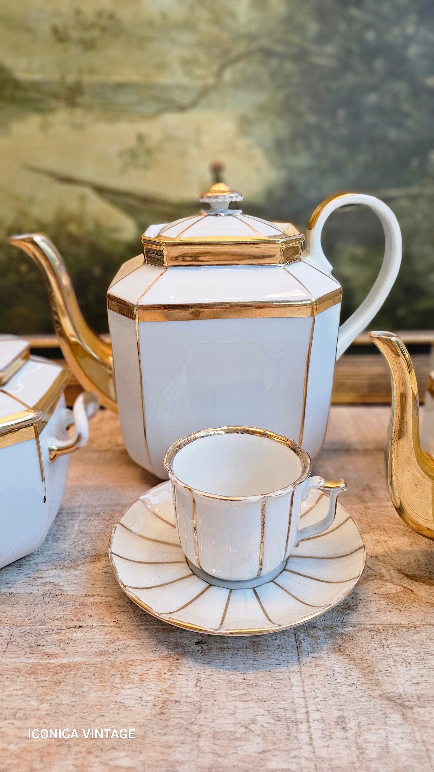 Juego de té y café de porcelana de Paris