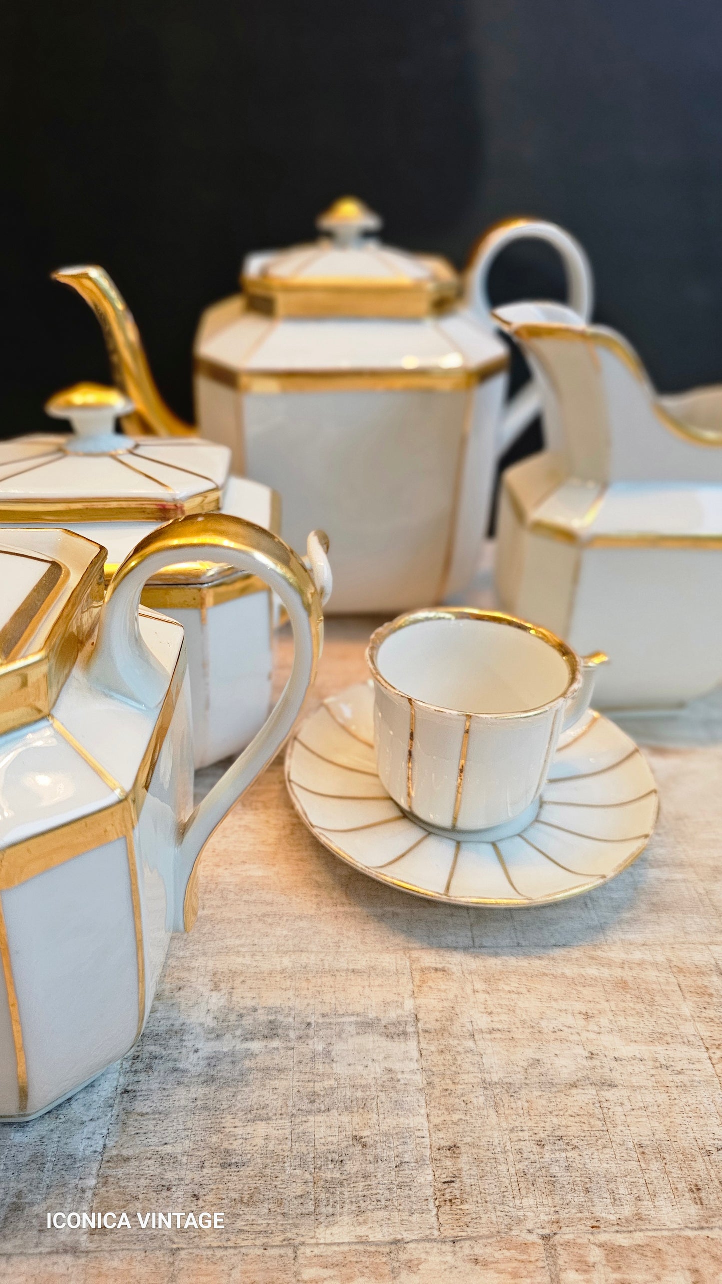 Juego de té y café de porcelana de Paris