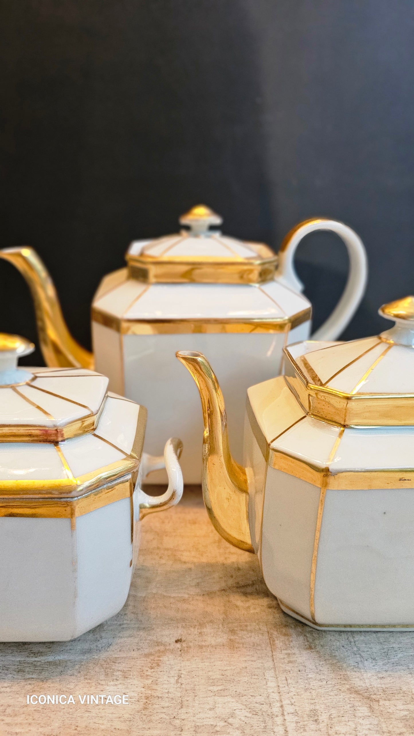 Juego de té y café de porcelana de Paris