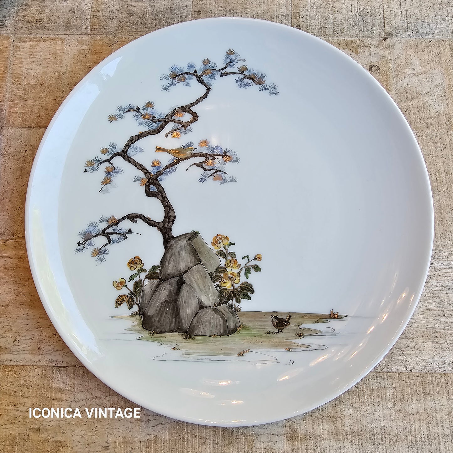 Vajilla de porcelana alemana pintada a mano con paisajes orientales