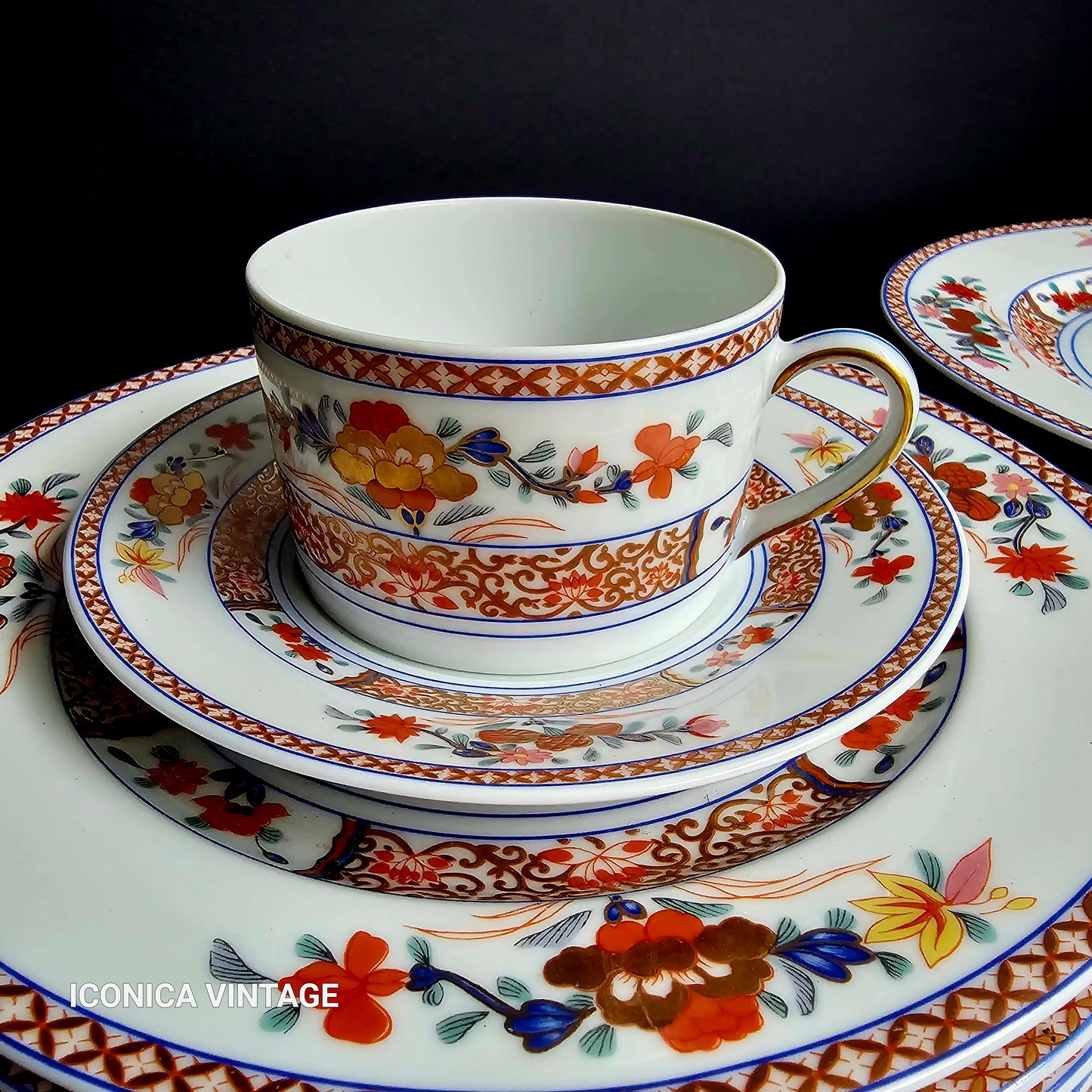 Vajilla de porcelana de Limoges, Bernardaud Pondichery para 12