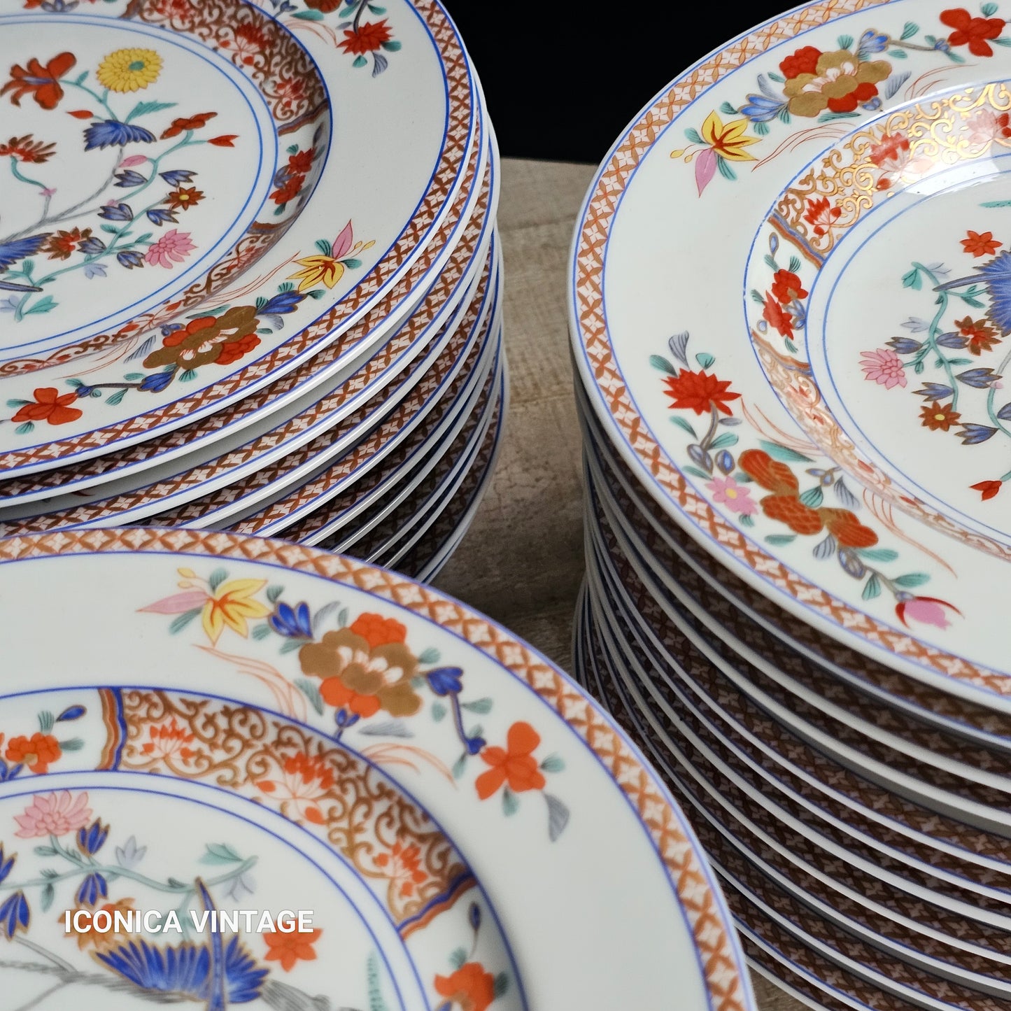 Vajilla de porcelana de Limoges, Bernardaud Pondichery para 12
