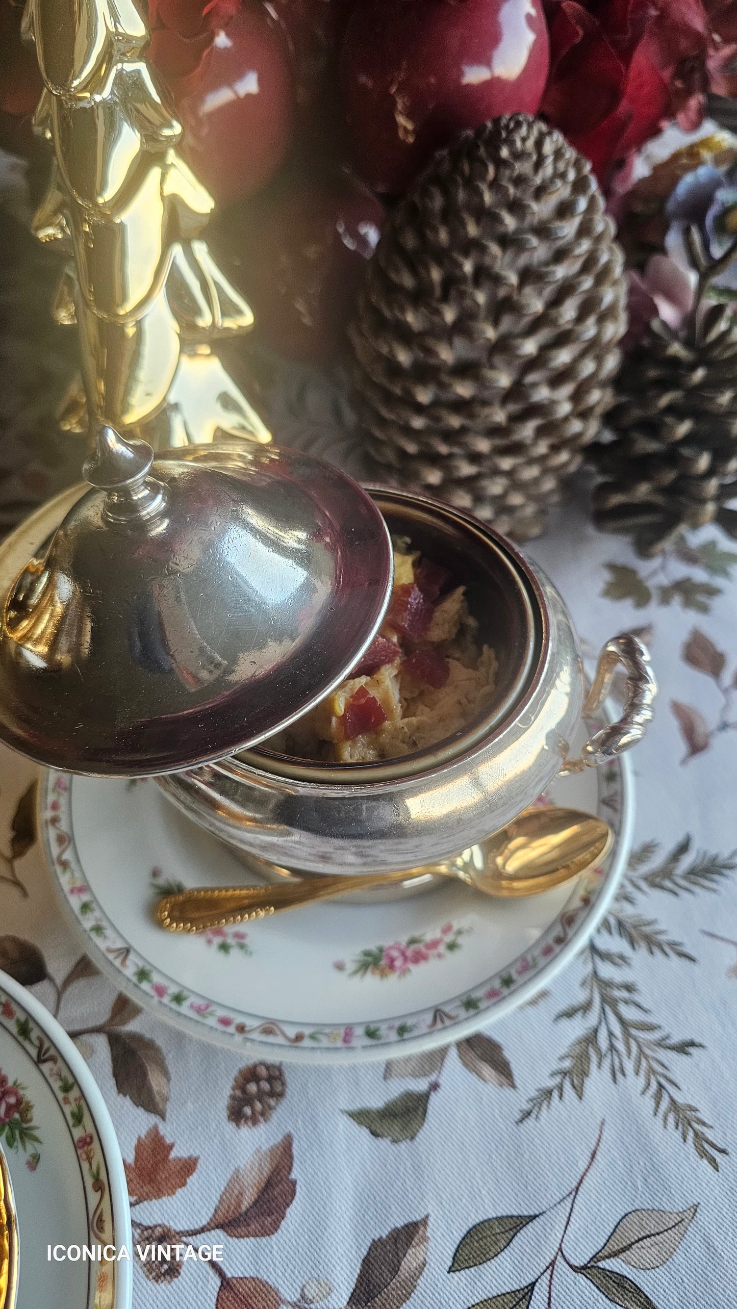 Gran Set de 12 juegos de mini soperas en metal argenté