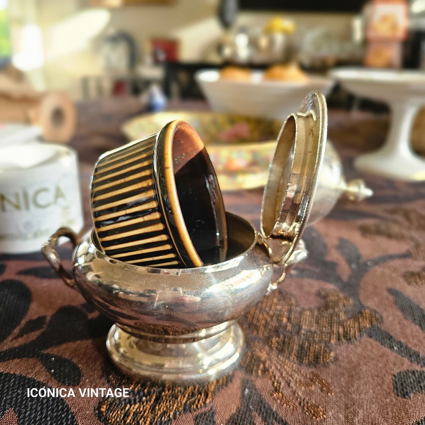 Gran Set de 12 juegos de mini soperas en metal argenté