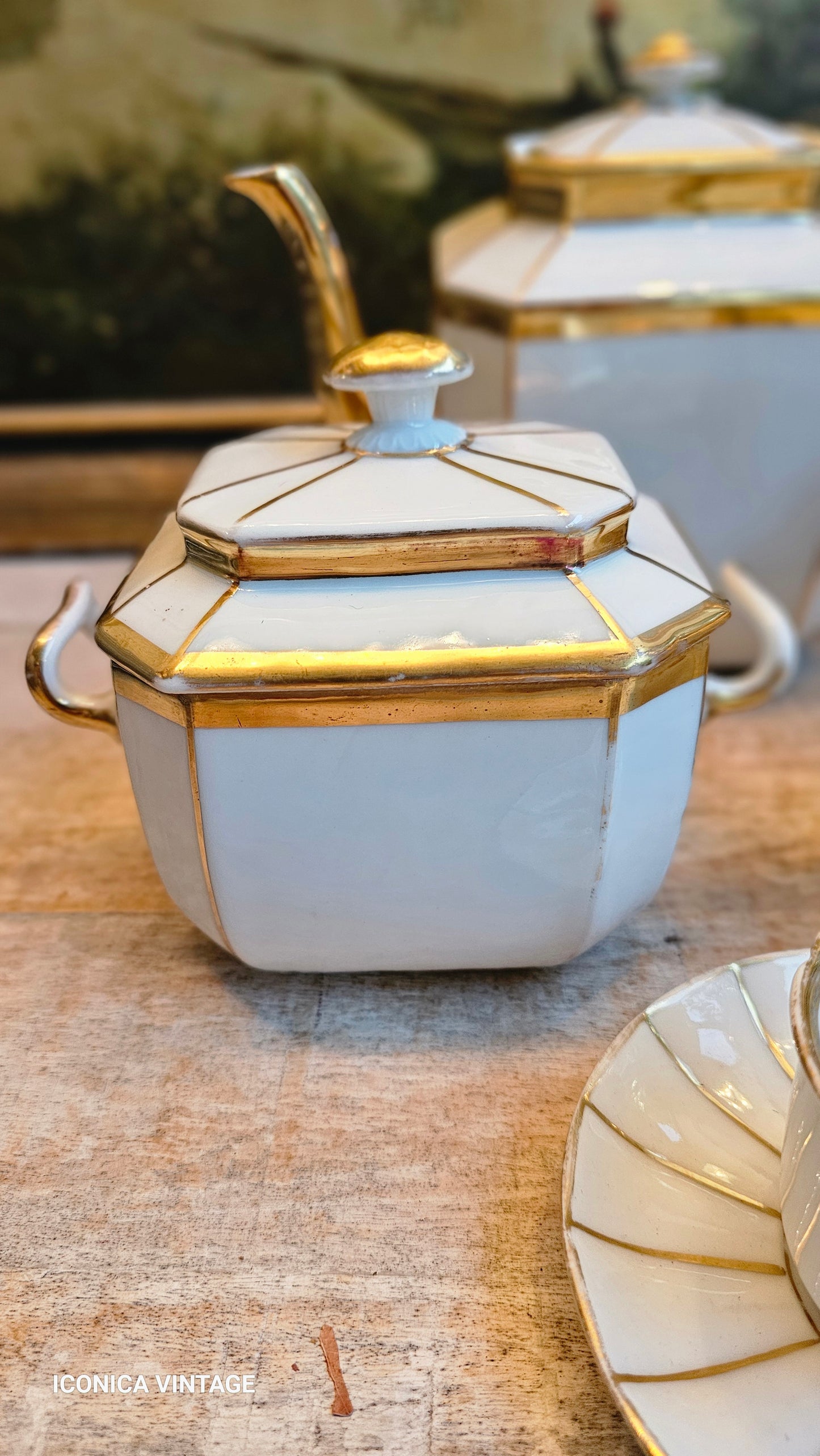 Juego de té y café de porcelana de Paris