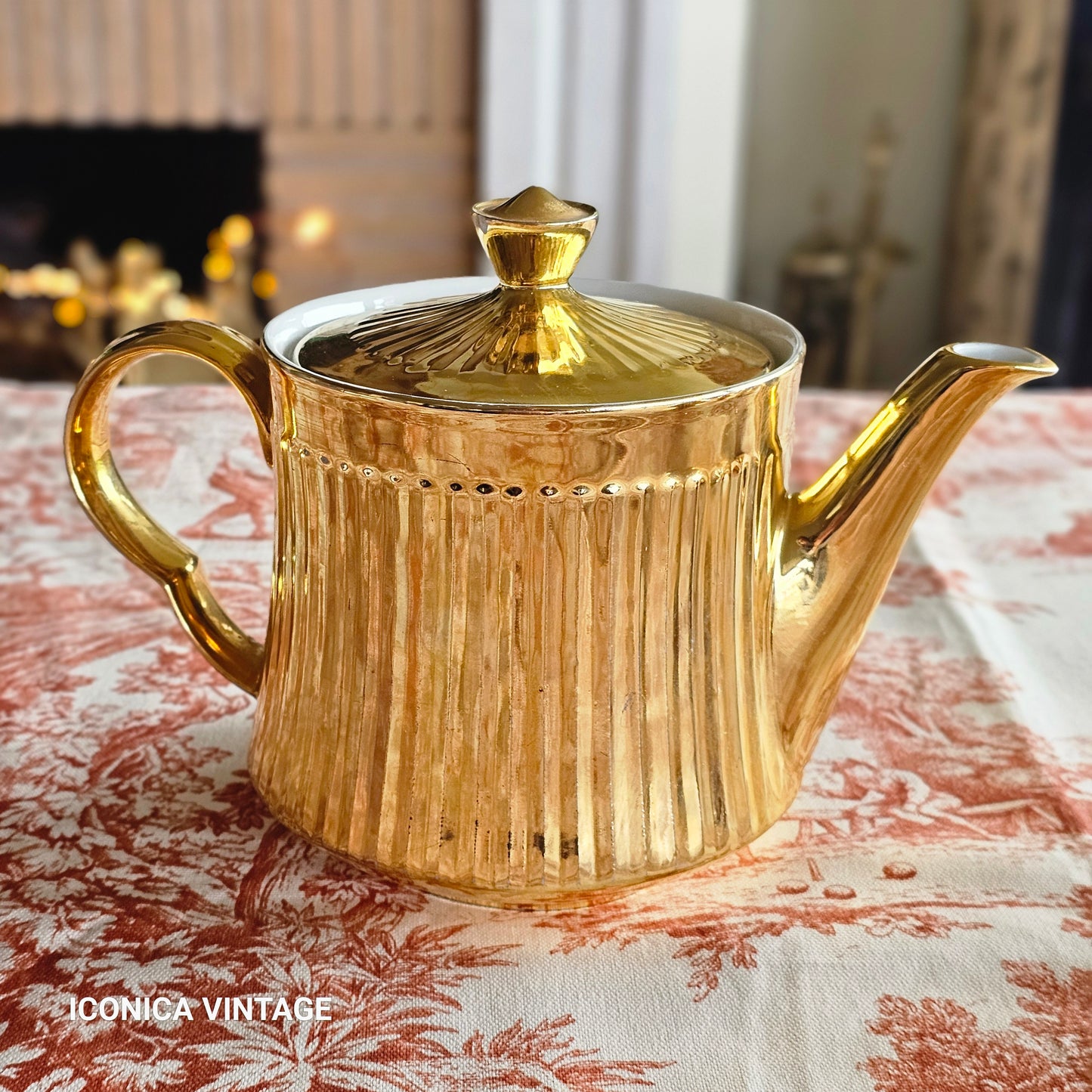 Servicio de té y café inglés dorado años 60