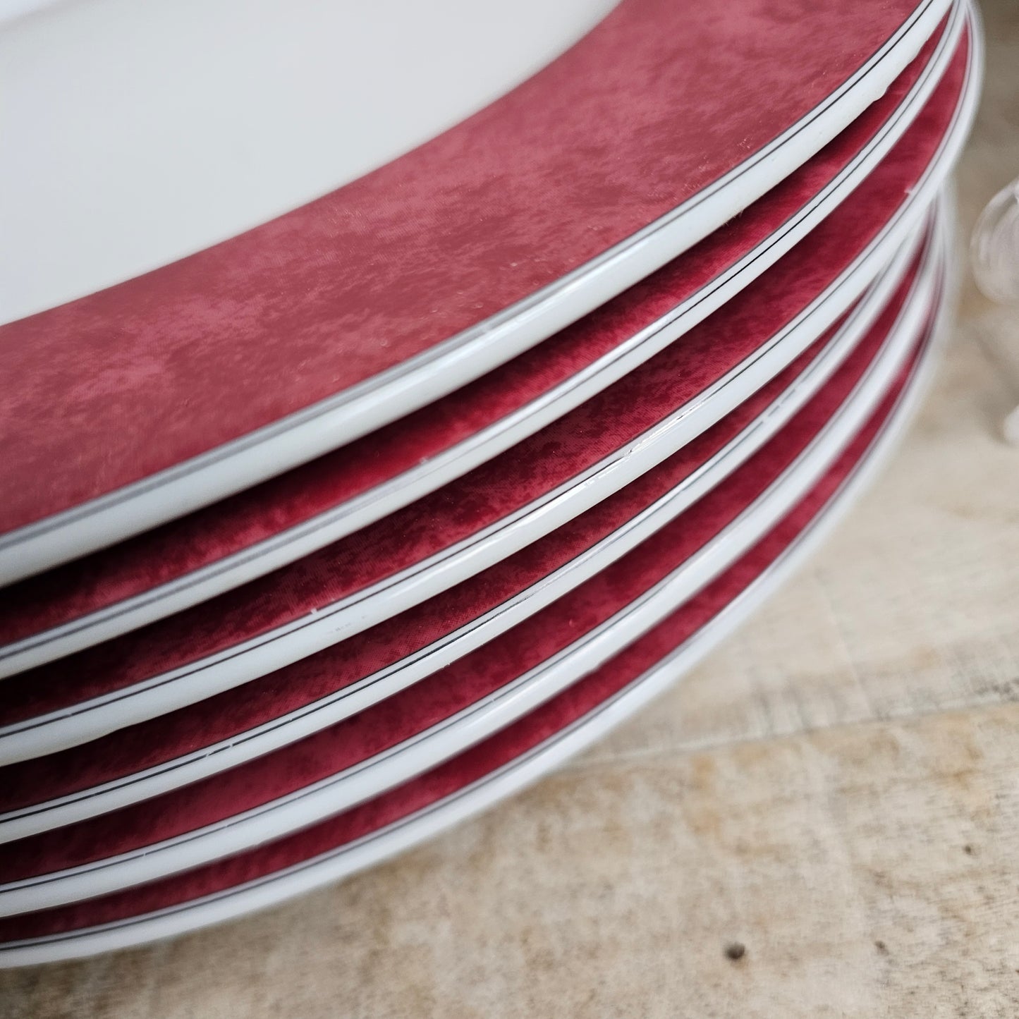 Set de 6 bajoplatos rosa marmoleado