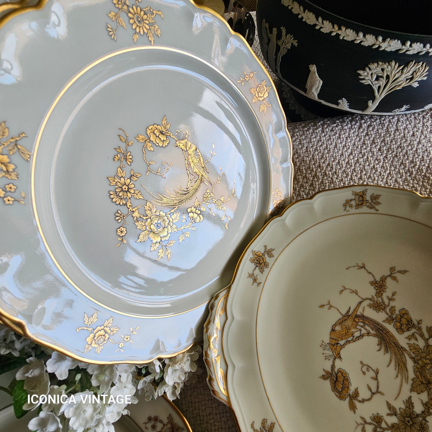 Juego de postre de porcelana de Limoges