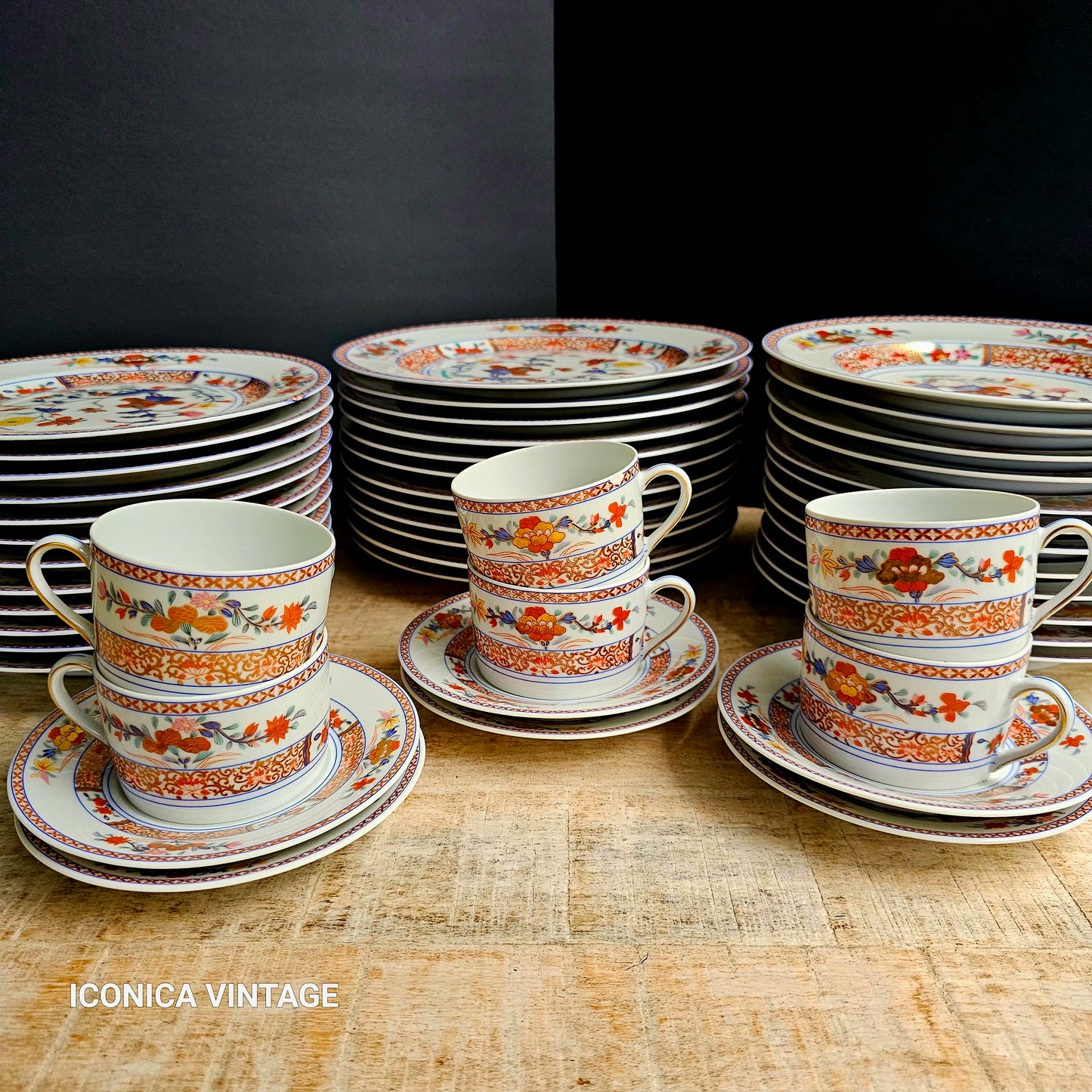 Vajilla de porcelana de Limoges, Bernardaud Pondichery para 12