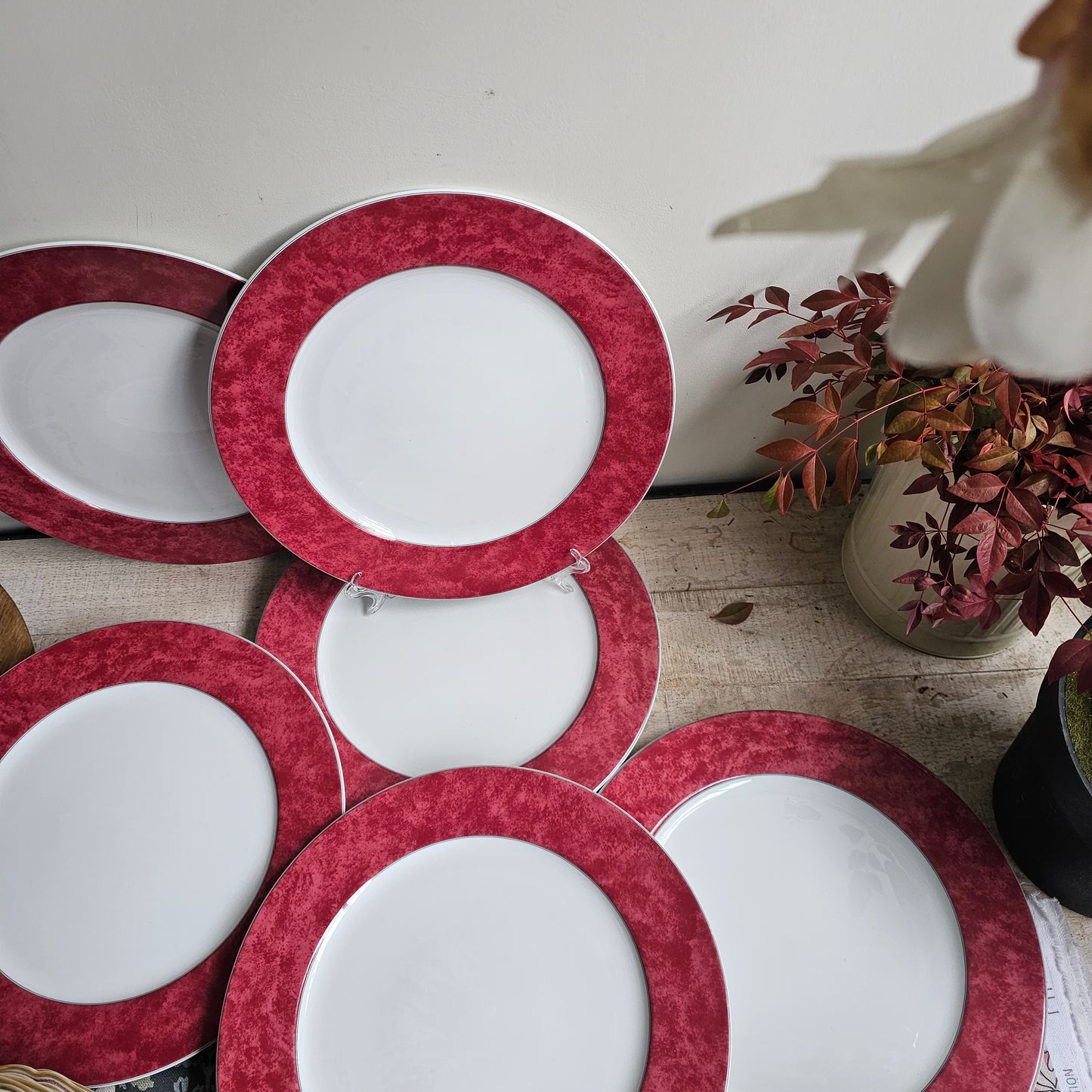 Set de 6 bajoplatos rosa marmoleado