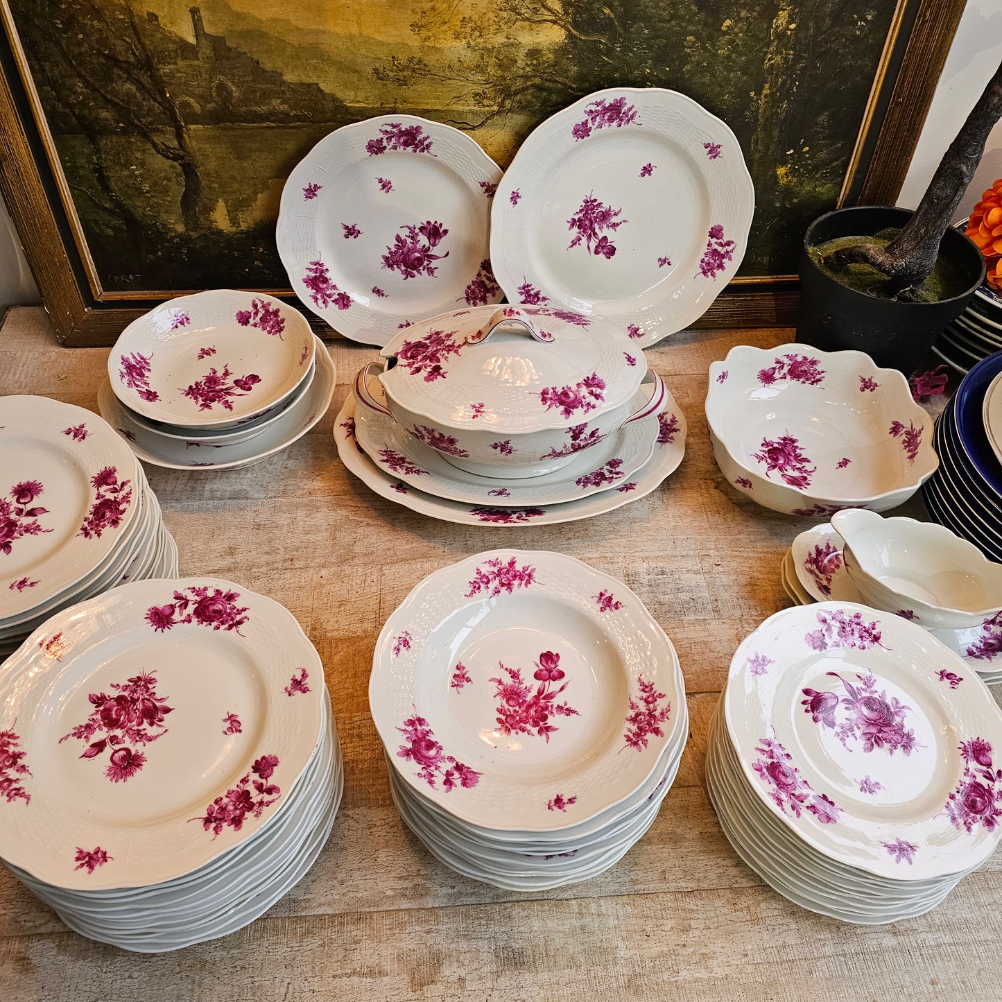 Vajilla Haviland fucsia para 12