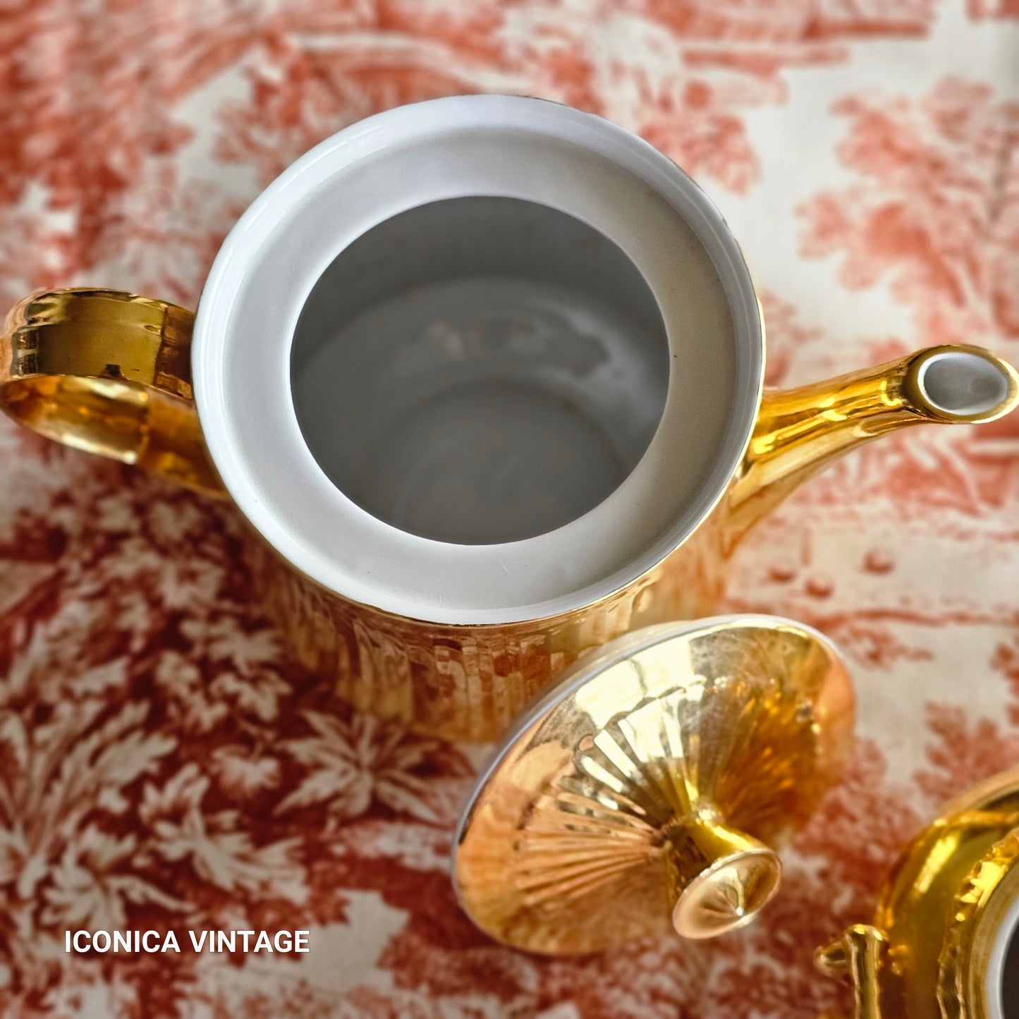 Servicio de té y café inglés dorado años 60