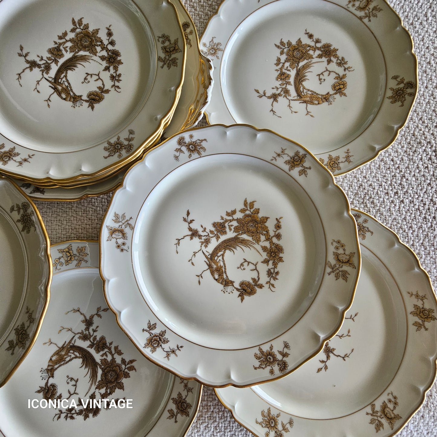 Juego de postre de porcelana de Limoges