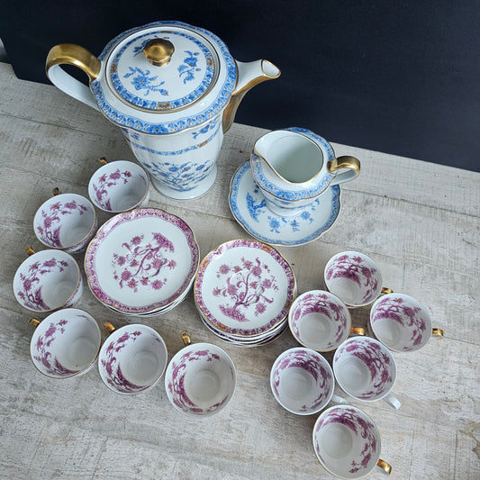 Juego de café Haviland dos colores