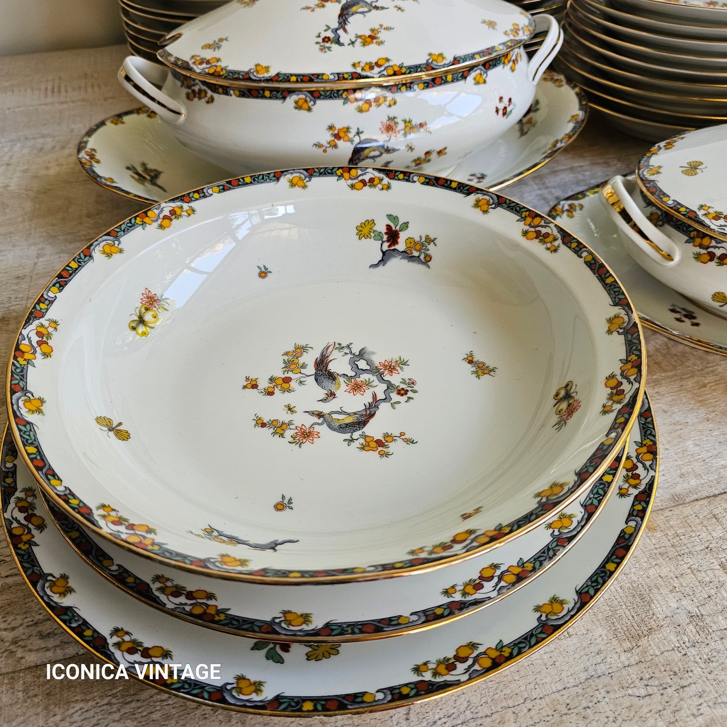 La vajilla de los pájaros en porcelana de Limoges