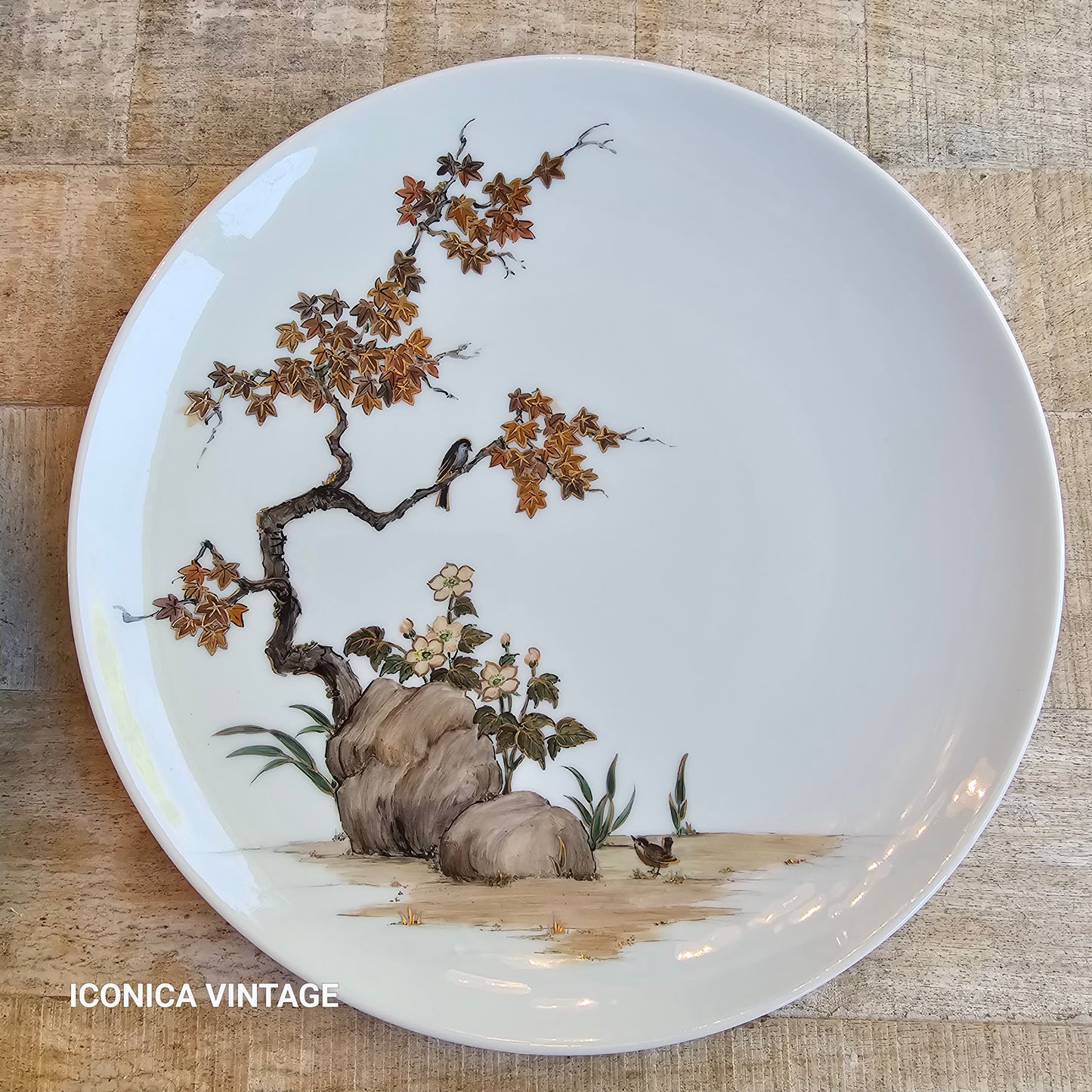 Vajilla de porcelana alemana pintada a mano con paisajes orientales