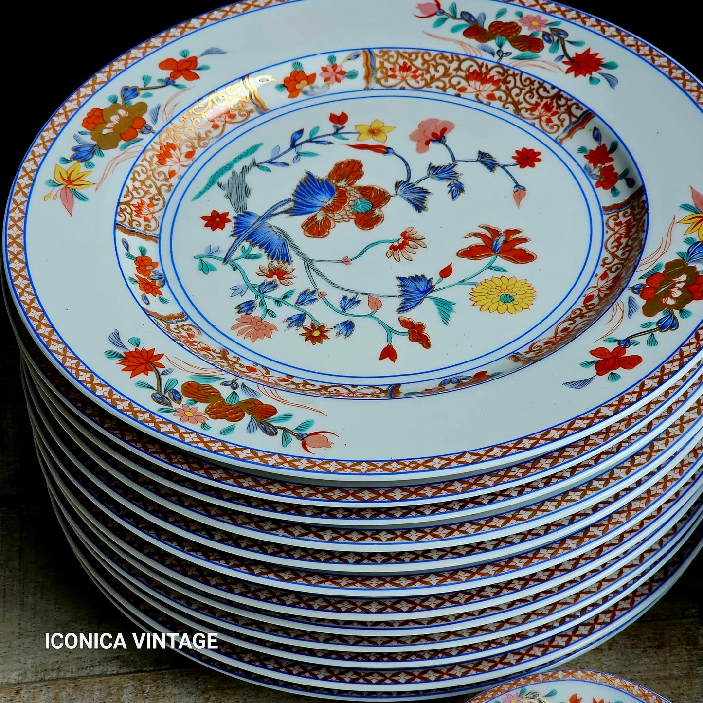 Vajilla de porcelana de Limoges, Bernardaud Pondichery para 12