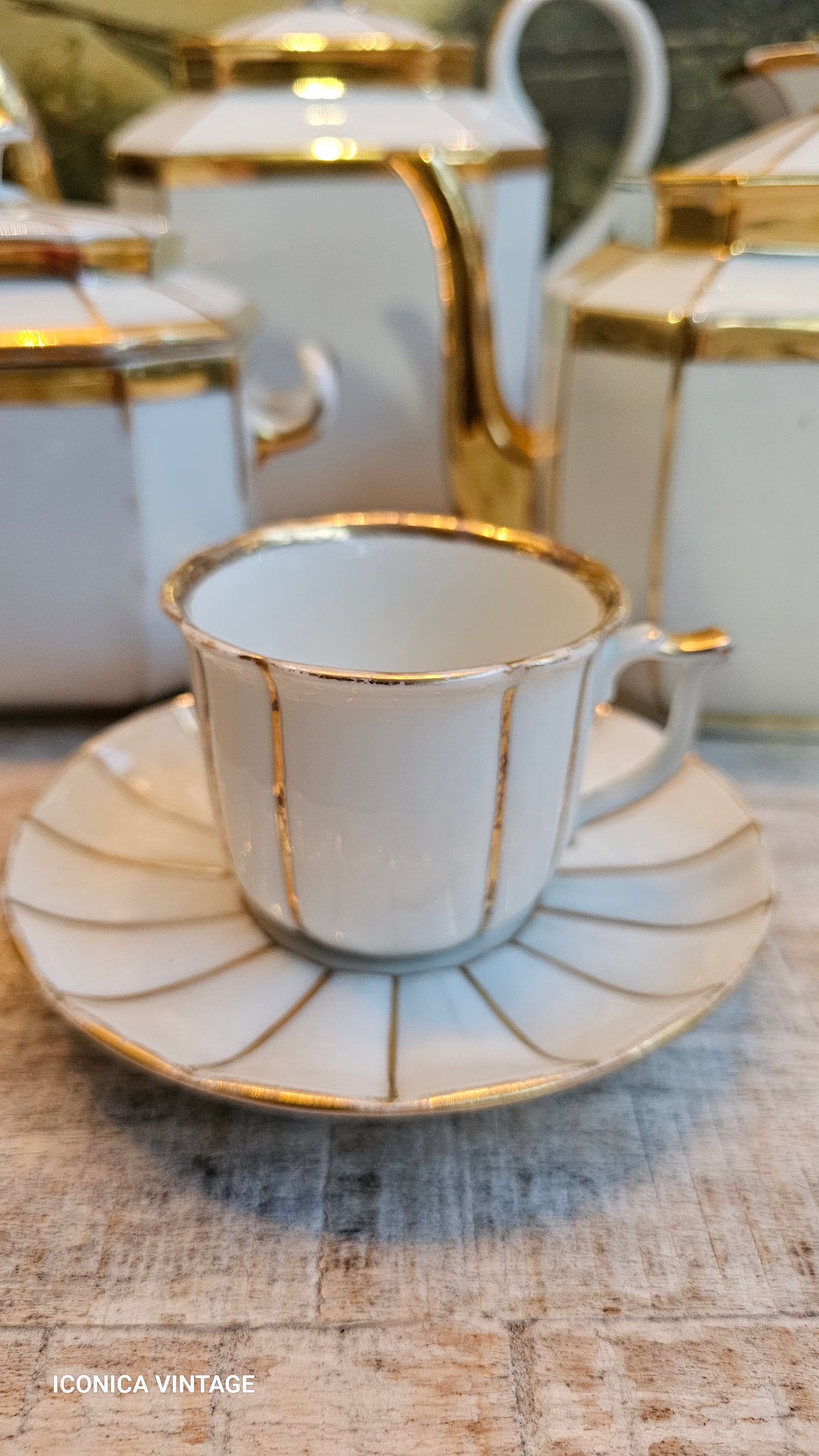 Juego de té y café de porcelana de Paris