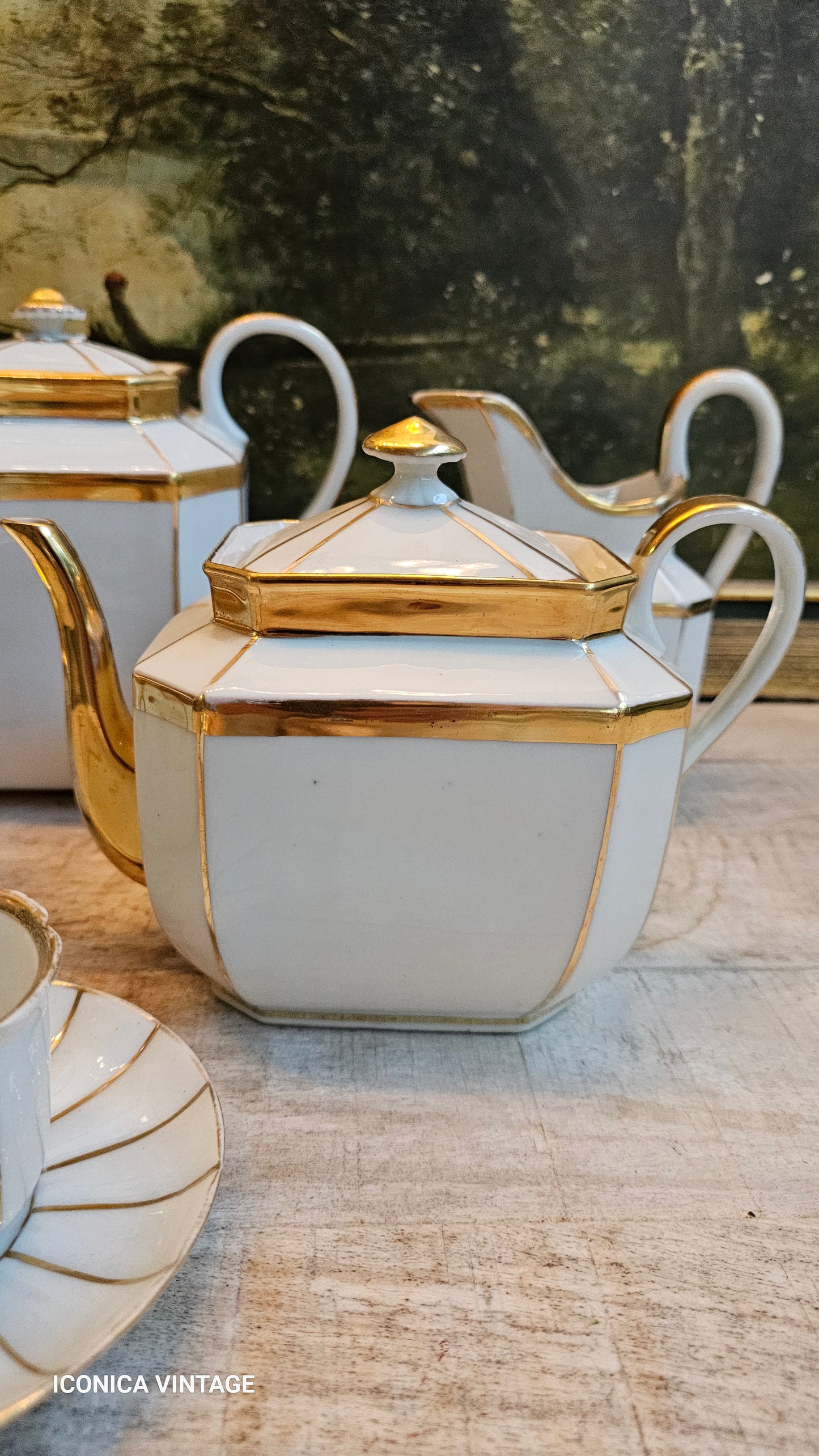Juego de té y café de porcelana de Paris