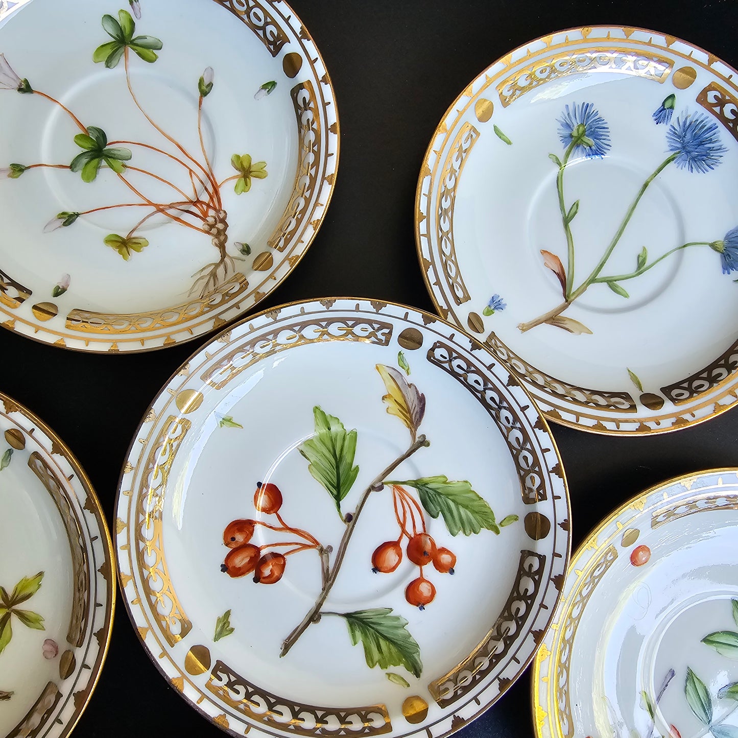 Las tacitas de café de flores de Royal Copenhagen