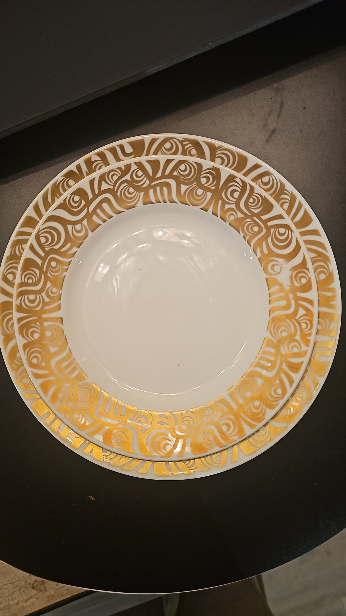 Vajilla Gustavsberg Aramis Serigrafiada en oro