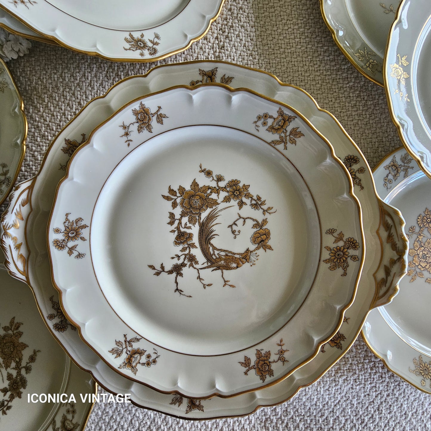 Juego de postre de porcelana de Limoges