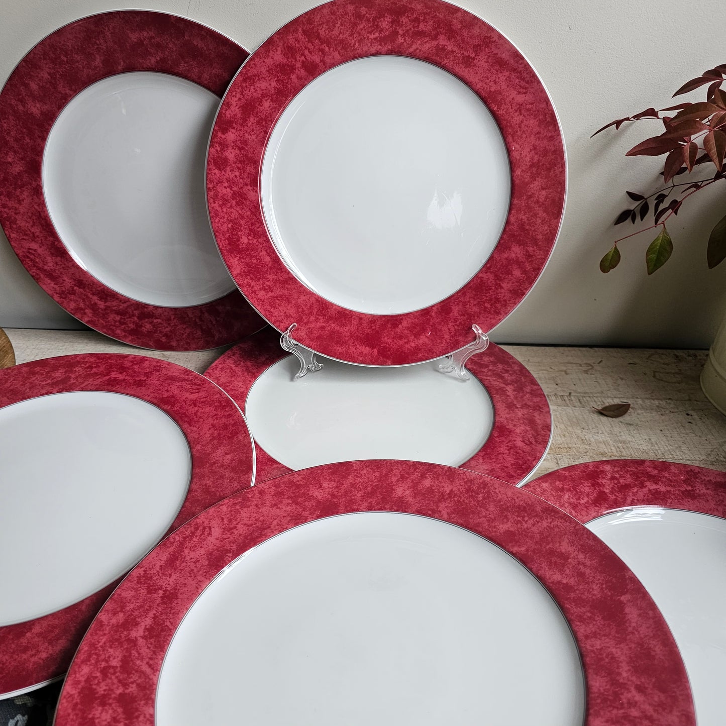 Set de 6 bajoplatos rosa marmoleado