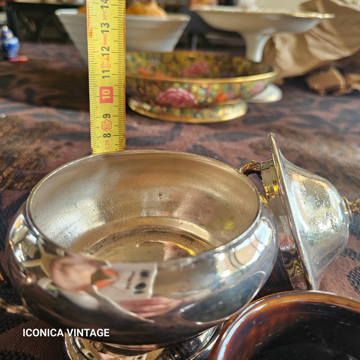 Gran Set de 12 juegos de mini soperas en metal argenté